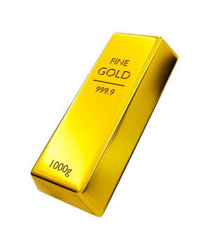 3d realistic fine gold. shiny gold bar. bullion. 3d rendering illustration. png