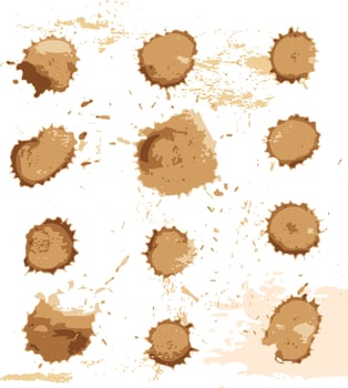 Coffee stains set vector