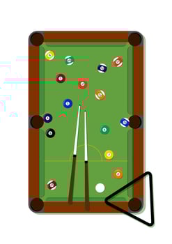 Pool Table Clipart Illustration In Flat Style Isolated On White Background vector