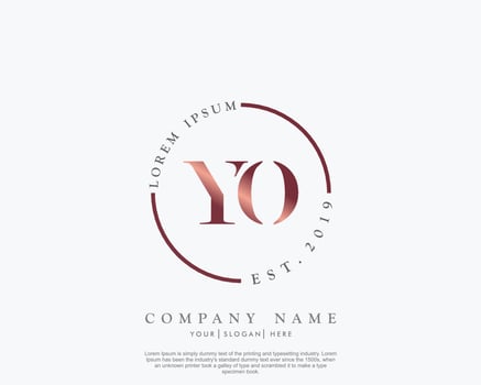 Initial letter YO Feminine logo beauty monogram and elegant logo design, handwriting logo of initial signature, wedding, fashion, floral and botanical with creative template vector