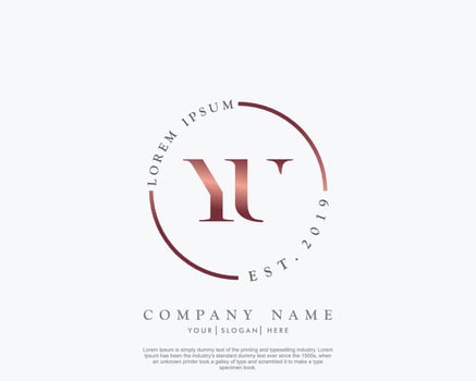 Initial letter YU Feminine logo beauty monogram and elegant logo design, handwriting logo of initial signature, wedding, fashion, floral and botanical with creative template vector