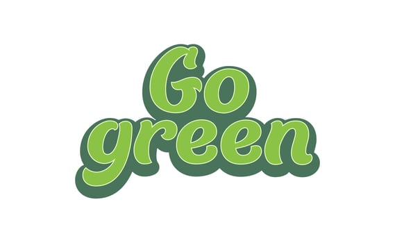Go Green badge. Eco-friendly slogan. Badge pin with environmental awareness message. vector