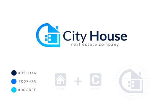 C Letter - Real Estate and Architecture Branding Identity logo templates vector