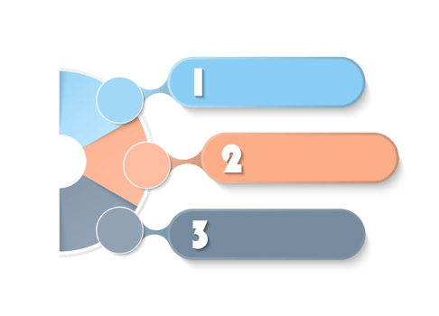 Infographic with 3 steps, process or options. png