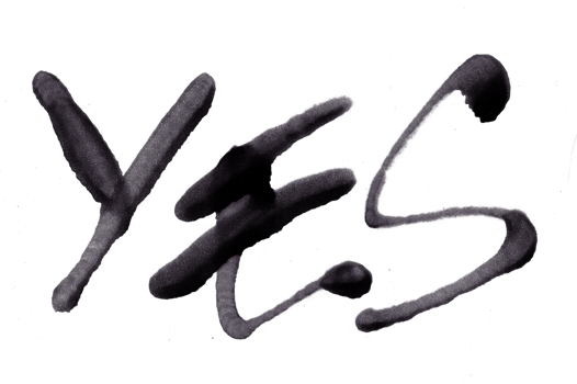 Yes spray brush text effect png