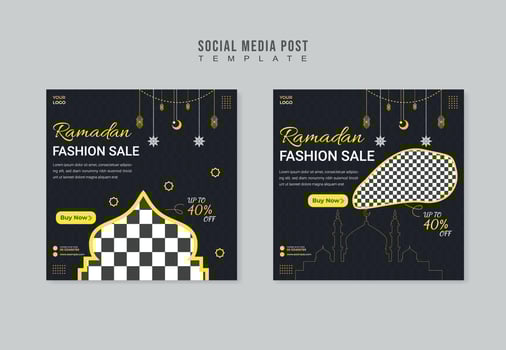 Islamic Ramadan Social Media Post Template Design. vector