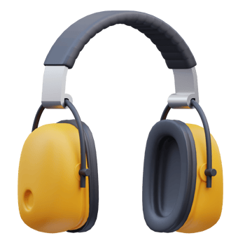 3d render Ear protection icon illustration, suitable for safety design themes, user manual themes, web, app etc png