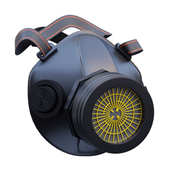 3d render Gas mask icon illustration, suitable for safety design themes, user manual themes, web, app etc png