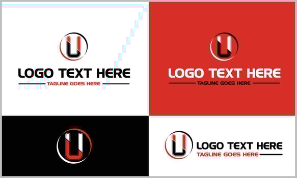 U Abstract Alphabet Letter Logo Design Set vector