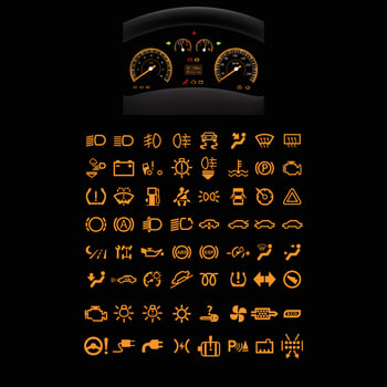 Car dashboard icon and symbol free vector car automobile dashboard vector