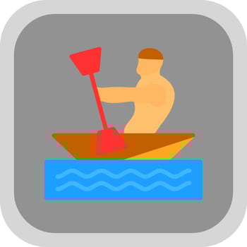 Kayaking Vector Icon Design