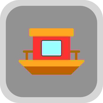 Houseboat Vector Icon Design
