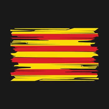 Catalonia Flag Brush Vector