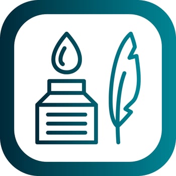Feather And Ink Vector Icon Design