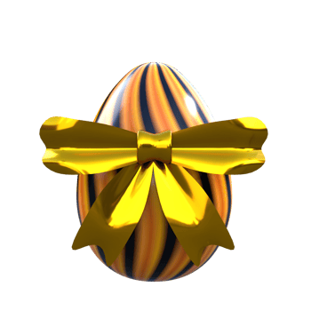 Easter Egg with gold ribbon png
