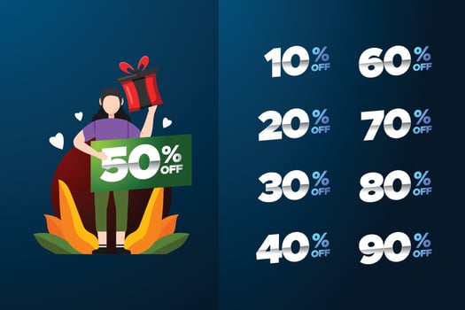 Discount vector set illustration design
