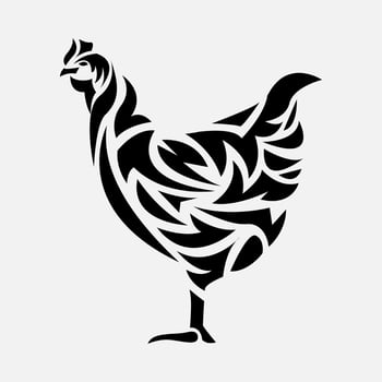 silhouette of a hen. tribal tattoo vector. animal, decoration, ornament. suitable for print, sticker, product design, and more. vector illustration.