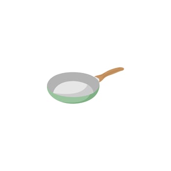 Pot with wooden handle and wooden handle saying 'cooking' vector