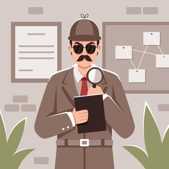 Detective Looking for Clue vector