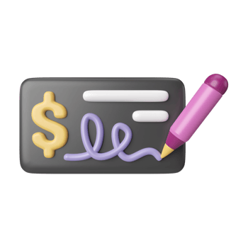 Check Money 3D Illustration Icon png