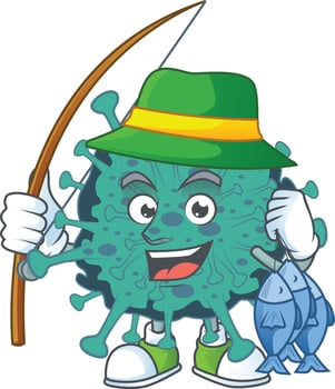 A cartoon character of critical coronavirus vector