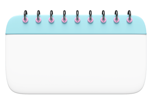 3d empty calendar for marked date isolated. schedule appointment, template, mockup concept, 3d render illustration png