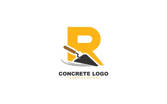 R CONSTRUCTION logo design inspiration. Vector letter template design for brand.