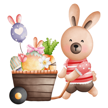 Watercolor cute rabbit easter, bunny easter, Rabbit bohemian cartoon style, Rabbit bunny kids png