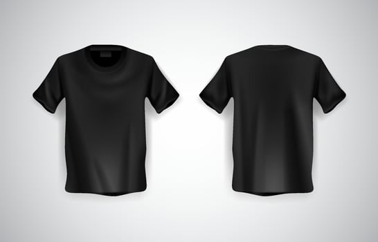 3D Black T-shirt Template vector