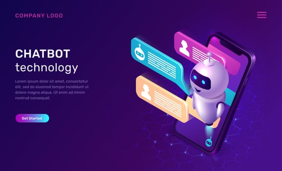 Chatbot technology, artificial intelligence concept vector