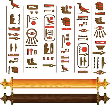 Ancient Egypt papyrus scroll cartoon vector