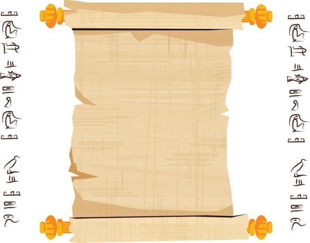 Ancient Egypt papyrus scroll with wooden rod vector
