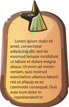 Stone board, clay tablet and Egyptian hieroglyphs vector