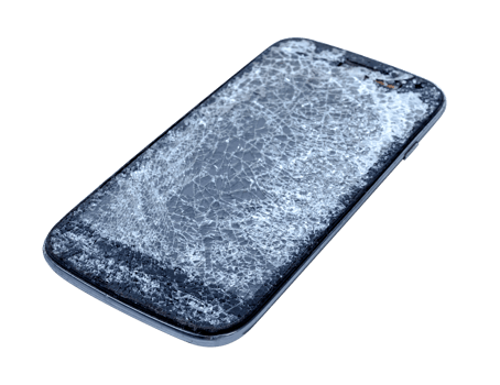 broken smart phone isolated png