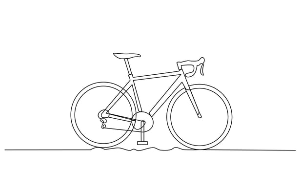 mountain bike continuous line art for vector illustration
