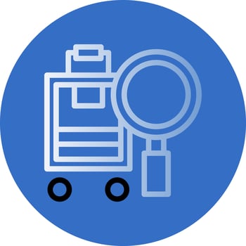 Luggage Searching Vector Icon Design