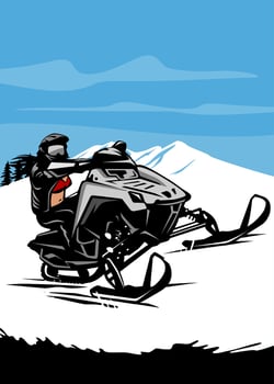 snowmobile trails design logo icon vector