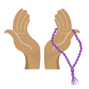 hand holding prayer beads design png