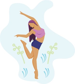 Woman dancing and having fun. vector