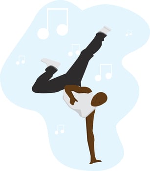 afro man dancing illustration - Vector. vector