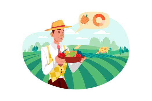Organic Food Illustration concept on white background vector