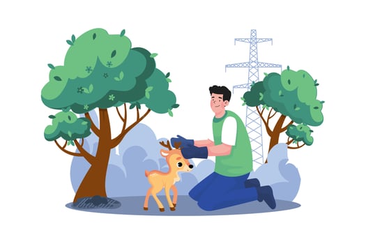 Animal Preservation Illustration concept on white background vector