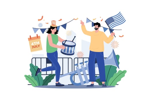 American Independence Day Illustration concept on white background vector