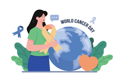 World Cancer Day Illustration concept on white background vector