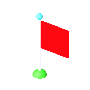 icon of a plain red flag mounted on a gray pole png