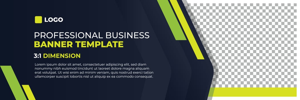 Professional modern banner vector, business company horizontal background template with layout text and empty space for image vector