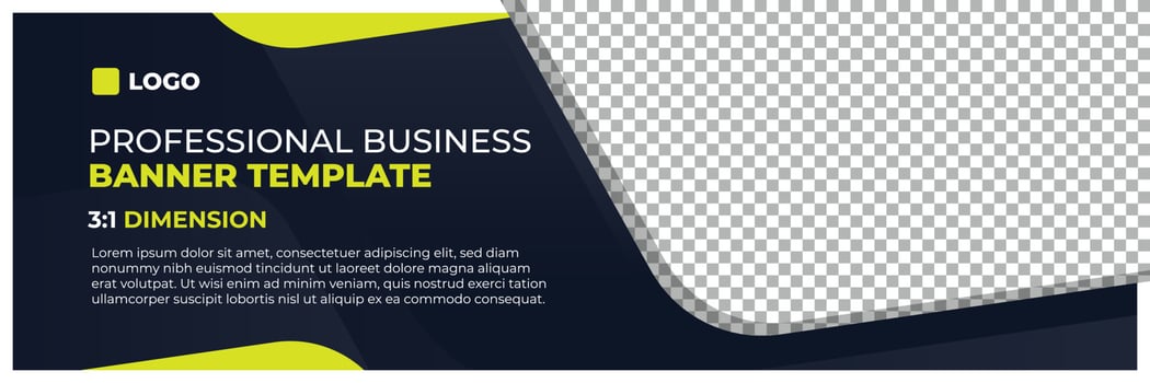 Professional modern banner vector, business company horizontal background template with layout text and empty space for image vector