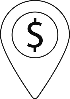 Line vector icon bank, gps. Outline vector icon on white background