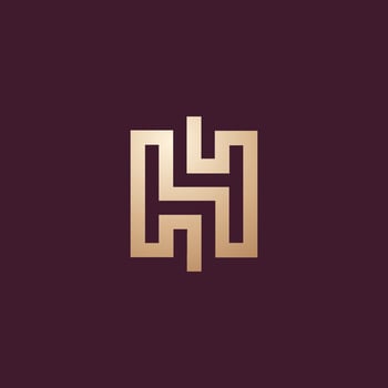 Luxury and modern H outline logo design vector