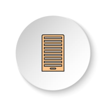 Round button for web icon, Jalousie, market, door, icon. Button banner round, badge interface for application illustration on white background vector